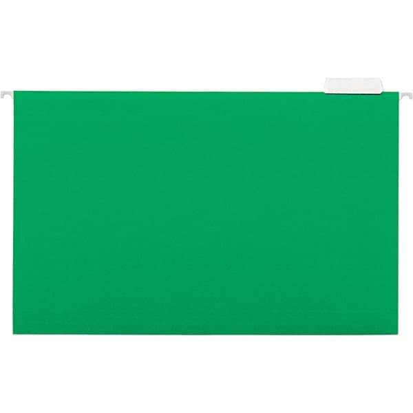 Universal One - 9-5/8 x 14-3/4", Legal, Bright Green, Hanging File Folder - 11 Point Stock, 1/5 Tab Cut Location - All Tool & Supply