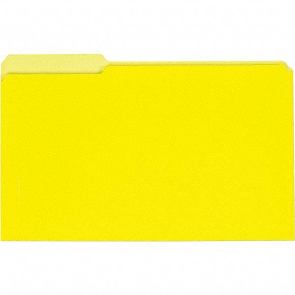 UNIVERSAL - 9-5/8 x 14-3/4", Legal, Yellow, File Folders with Top Tab - 11 Point Stock, 1/3 Tab Cut Location - All Tool & Supply