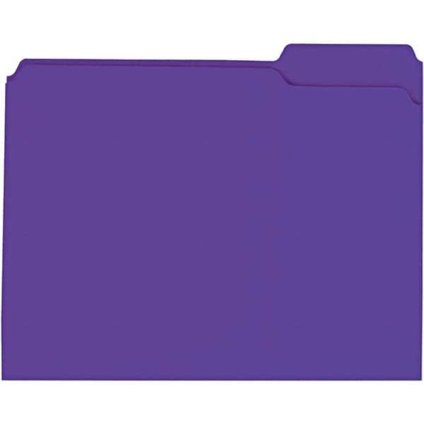 Universal One - 9-5/8 x 11-3/4", Letter Size, Violet, File Folders with Top Tab - 11 Point Stock, 1/3 Tab Cut Location - All Tool & Supply