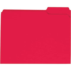 Universal One - 9-5/8 x 11-3/4", Letter Size, Red, File Folders with Top Tab - 11 Point Stock, 1/3 Tab Cut Location - All Tool & Supply