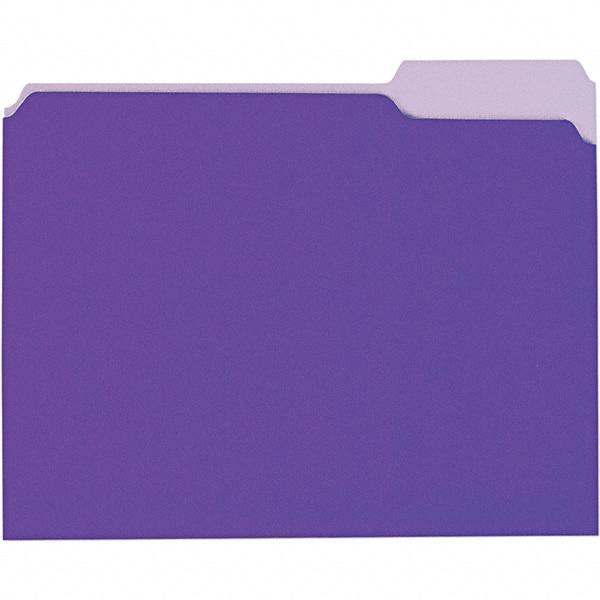 UNIVERSAL - 9-5/8 x 11-3/4", Letter Size, Violet, File Folders with Top Tab - 11 Point Stock, 1/3 Tab Cut Location - All Tool & Supply