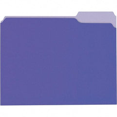 Universal One - 8-1/2 x 11", Letter Size, Violet/Light Violet, File Folders with Top Tab - 11 Point Stock, 1/3 Tab Cut Location - All Tool & Supply