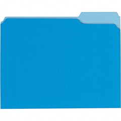 UNIVERSAL - 9-5/8 x 11-3/4", Letter Size, Blue, File Folders with Top Tab - 11 Point Stock, 1/3 Tab Cut Location - All Tool & Supply