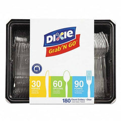 Dixie - Combo Pack, Tray w/Plastic Utensils, 90 Forks, 30 Knives, 60 Spoons - All Tool & Supply