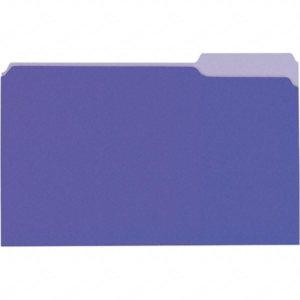 Universal One - 9-5/8 x 14-3/4", Legal, Violet/Light Violet, File Folders with Top Tab - 11 Point Stock, 1/3 Tab Cut Location - All Tool & Supply