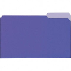 Universal One - 9-5/8 x 14-3/4", Legal, Violet/Light Violet, File Folders with Top Tab - 11 Point Stock, 1/3 Tab Cut Location - All Tool & Supply