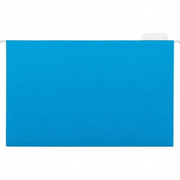 Universal One - 9-5/8 x 14-3/4", Legal, Blue, Hanging File Folder - 11 Point Stock, 1/5 Tab Cut Location - All Tool & Supply