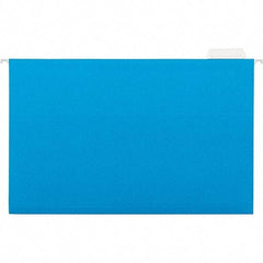 Universal One - 9-5/8 x 14-3/4", Legal, Blue, Hanging File Folder - 11 Point Stock, 1/5 Tab Cut Location - All Tool & Supply