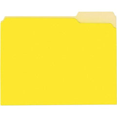 UNIVERSAL - 9-5/8 x 11-3/4", Letter Size, Yellow, File Folders with Top Tab - 11 Point Stock, 1/3 Tab Cut Location - All Tool & Supply