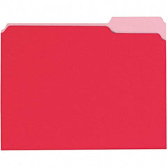 UNIVERSAL - 9-5/8 x 11-3/4", Letter Size, Red, File Folders with Top Tab - 11 Point Stock, 1/3 Tab Cut Location - All Tool & Supply