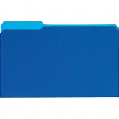 UNIVERSAL - 9-5/8 x 14-3/4", Legal, Blue, File Folders with Top Tab - 11 Point Stock, 1/3 Tab Cut Location - All Tool & Supply