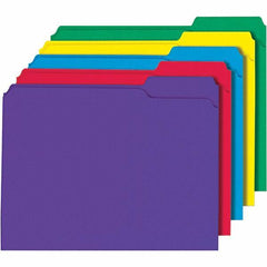 Universal One - 9-5/8 x 11-3/4", Letter Size, Assorted Colors, File Folders with Top Tab - 11 Point Stock, 1/3 Tab Cut Location - All Tool & Supply