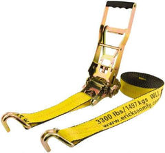 Erickson Manufacturing - 40' Long x 2" Wide, 10,000 Lb Basket Capacity, Polyester & Steel Web Sling - Yellow - All Tool & Supply