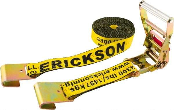 Erickson Manufacturing - 40' Long x 2" Wide, 10,000 Lb Basket Capacity, Polyester & Steel Web Sling - Yellow - All Tool & Supply