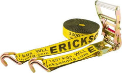 Erickson Manufacturing - 30' Long x 2" Wide, 10,000 Lb Basket Capacity, Polyester & Steel Web Sling - Yellow - All Tool & Supply