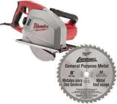 Milwaukee Tool - 13 Amps, 8" Blade Diam, 3,700 RPM, Electric Circular Saw - 120 Volts, 1.75 hp, 15' Cord Length, 5/8" Arbor Hole, Right Blade - All Tool & Supply