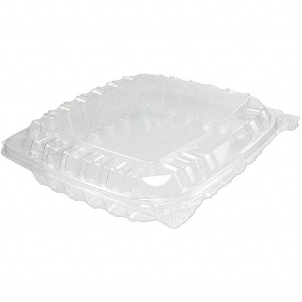 DART - 8-5/16 x 8-5/16 x 2" Plastic Hinged Container - Clear - All Tool & Supply