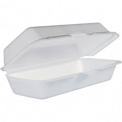 DART - 7-1/10 x 3-4/5 x 2-3/10" Foam Hot Dog Container with Hinged Lid - White - All Tool & Supply