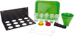 OEM Tools - 16 oz Capacity Plastic Funnel Set - 5" Mouth OD, 3-3/4" Straight Spout, Green & Clear - All Tool & Supply