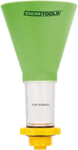 OEM Tools - 16 oz Capacity Plastic Funnel - 5" Mouth OD, 3-3/4" Straight Spout, Green, Clear & Yellow - All Tool & Supply