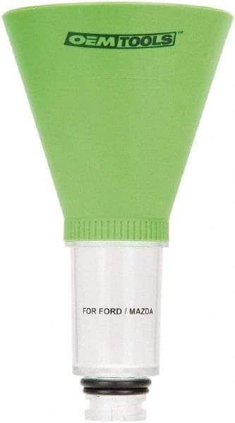 OEM Tools - 16 oz Capacity Plastic Funnel - 5" Mouth OD, 3-3/4" Straight Spout, Green & Clear - All Tool & Supply