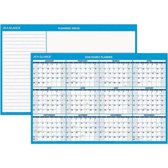 AT-A-GLANCE - 1 Sheet, 36 x 24", Erasable Wall Calendar - Blue & White - All Tool & Supply