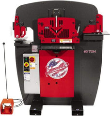 Edwards Manufacturing - 8-7/8" Throat Depth, 60 Ton Punch Pressure, 1-1/16" in 5/8" Punch Capacity Ironworker - 5 hp, 1 Phase, 230 Volts, 46-1/8" Wide x 56-1/8" High x 36-1/8" Deep - All Tool & Supply