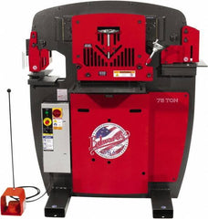 Edwards Manufacturing - 10" Throat Depth, 75 Ton Punch Pressure, 1-1/16" in 7/8" Punch Capacity Ironworker - 7-1/2 hp, 3 Phase, 230 Volts, 50" Wide x 60-1/4" High x 45" Deep - All Tool & Supply