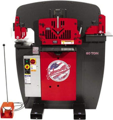 Edwards Manufacturing - 8-7/8" Throat Depth, 60 Ton Punch Pressure, 1-1/16" in 5/8" Punch Capacity Ironworker - 5 hp, 3 Phase, 460 Volts, 46-1/8" Wide x 56-1/8" High x 36-1/8" Deep - All Tool & Supply