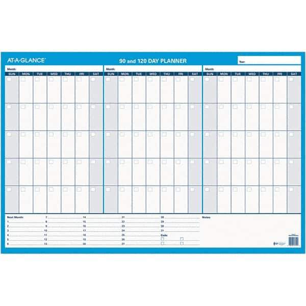 AT-A-GLANCE - 1 Sheet, 36 x 24", Erasable Wall Calendar - White & Blue - All Tool & Supply