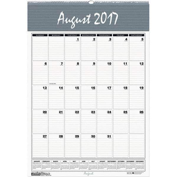 House of Doolittle - 12 Sheet, 12 x 17", Wall Calendar - Blue & Gray - All Tool & Supply