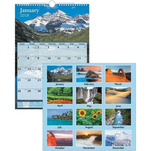 AT-A-GLANCE - 12 Sheet, 12 x 17", Wall Calendar - Scenic - All Tool & Supply