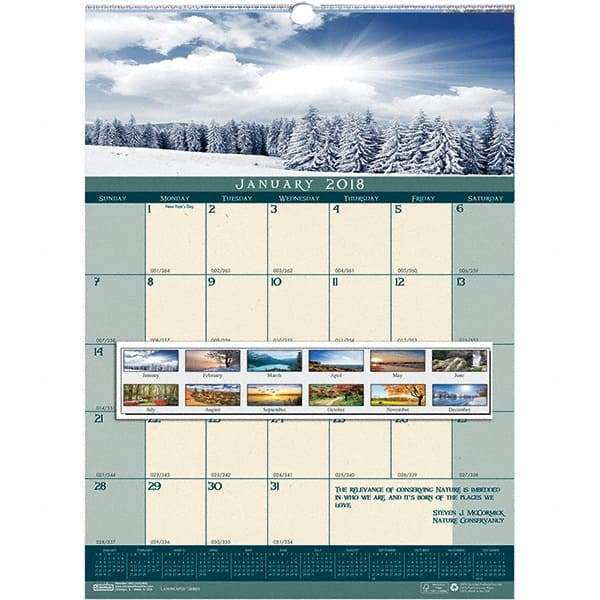 House of Doolittle - 12 Sheet, 12 x 16-1/2", Wall Calendar - Landscape - All Tool & Supply