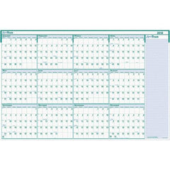 House of Doolittle - 1 Sheet, 24 x 37", Erasable Wall Calendar - White & Teal - All Tool & Supply