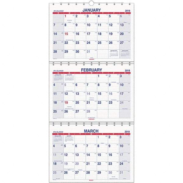 AT-A-GLANCE - 8 Sheet, 12 x 16-1/2", Wall Calendar - All Tool & Supply