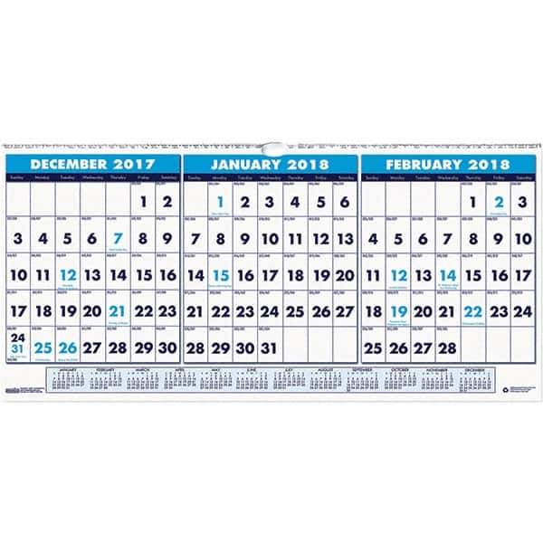 House of Doolittle - 4 Sheet, 23-1/2 x 12", Wall Calendar - All Tool & Supply