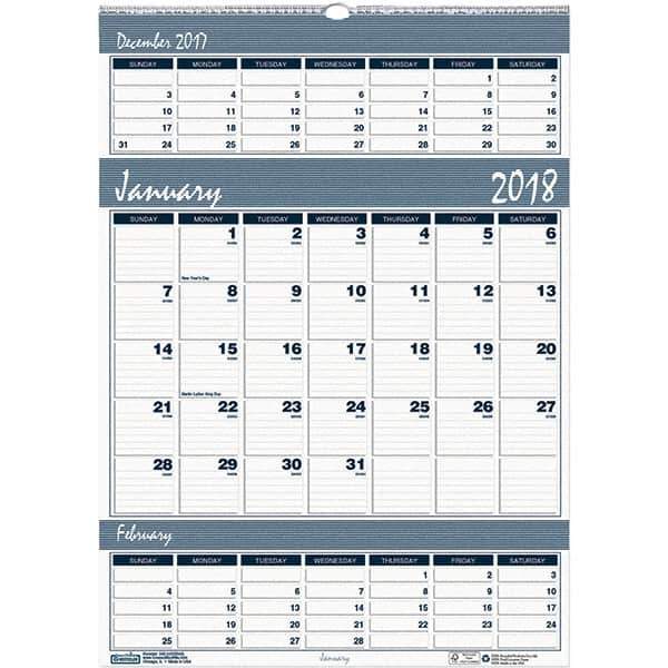 House of Doolittle - 12 Sheet, 12 x 17", Wall Calendar - Blue & Gray - All Tool & Supply