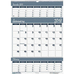 House of Doolittle - 12 Sheet, 12 x 17", Wall Calendar - Blue & Gray - All Tool & Supply