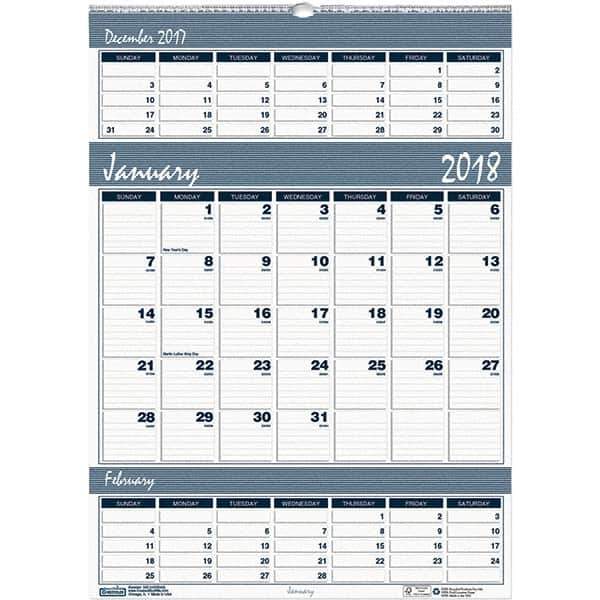 House of Doolittle - 12 Sheet, 15-1/2 x 22", Wall Calendar - Blue & Gray - All Tool & Supply