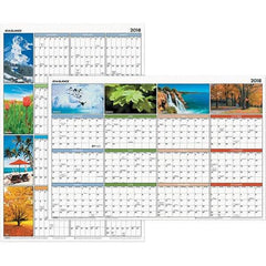 AT-A-GLANCE - 1 Sheet, 24 x 36", Erasable Wall Calendar - Seasons in Bloom - All Tool & Supply