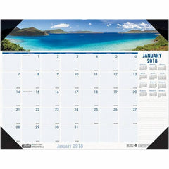 House of Doolittle - 12 Sheet, 22 x 17", Desk Pad Calendar - Coastlines - All Tool & Supply