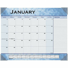 AT-A-GLANCE - 12 Sheet, 22 x 17", Desk Pad Calendar - Slate Blue - All Tool & Supply