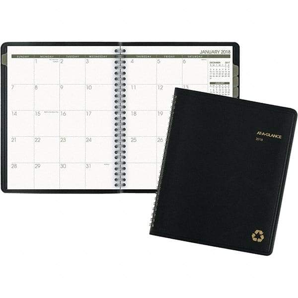 AT-A-GLANCE - 24 Sheet, 6-7/8 x 8-3/4", Monthly Planner - Black - All Tool & Supply