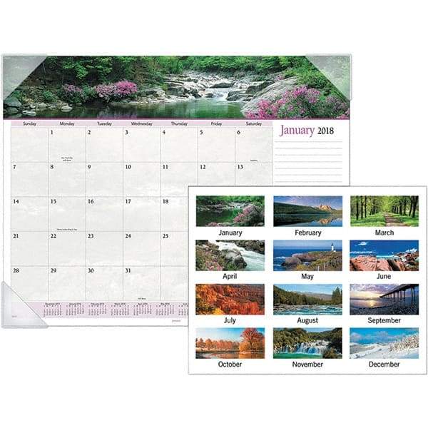 AT-A-GLANCE - 12 Sheet, 22 x 17", Desk Pad Calendar - Landscapes - All Tool & Supply