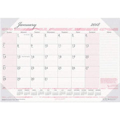 House of Doolittle - 12 Sheet, 22 x 17", Desk Pad Calendar - Pink & Gray - All Tool & Supply