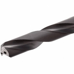 Iscar - 9.5mm 140° Solid Carbide Jobber Drill - TiAlN Finish, Right Hand Cut, Spiral Flute, Straight Shank, 103mm OAL, Standard Point - All Tool & Supply