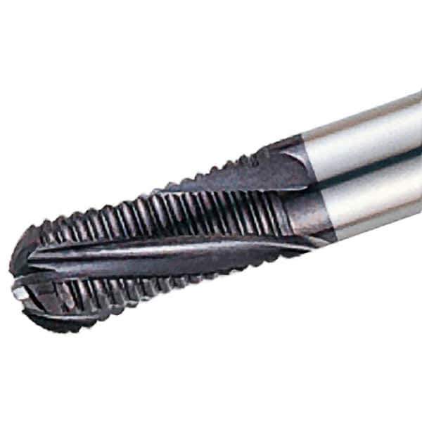 Iscar - 6mm Diam, 16mm LOC, 3 Flute Solid Carbide Roughing Ball End Mill - TiAlN Finish, 57mm OAL, 6mm Shank Diam, Single End, 20° Helix - All Tool & Supply