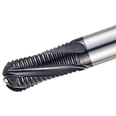 Iscar - 8mm Diam, 16mm LOC, 3 Flute Solid Carbide Roughing Ball End Mill - TiAlN Finish, 63mm OAL, 8mm Shank Diam, Single End, 20° Helix - All Tool & Supply