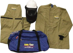 Stanco Safety Products - Size L, 4 HRC, 11 oz Arc Flash Clothing Kit - 44 cal per Sq cm, Face Shield & Hard Hat Protection, 35" Coat & Bib Overalls, Includes Gear Bag - All Tool & Supply