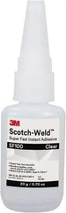 3M - 0.11 oz Tube Clear Instant Adhesive - Series Part Number SF100, 3 to 30 sec Working Time, 24 hr Full Cure Time - All Tool & Supply